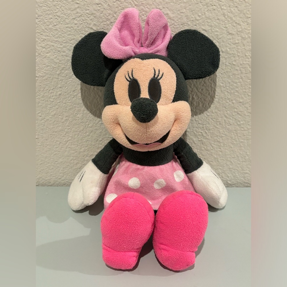 Disney Baby retro grey/pink 14” Minnie Mouse plush